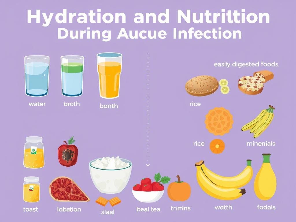 Hydration and nutrition options during acute infection