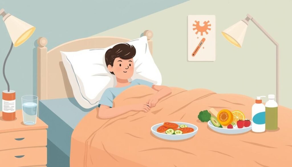 Patient self-care during acute phase of infection