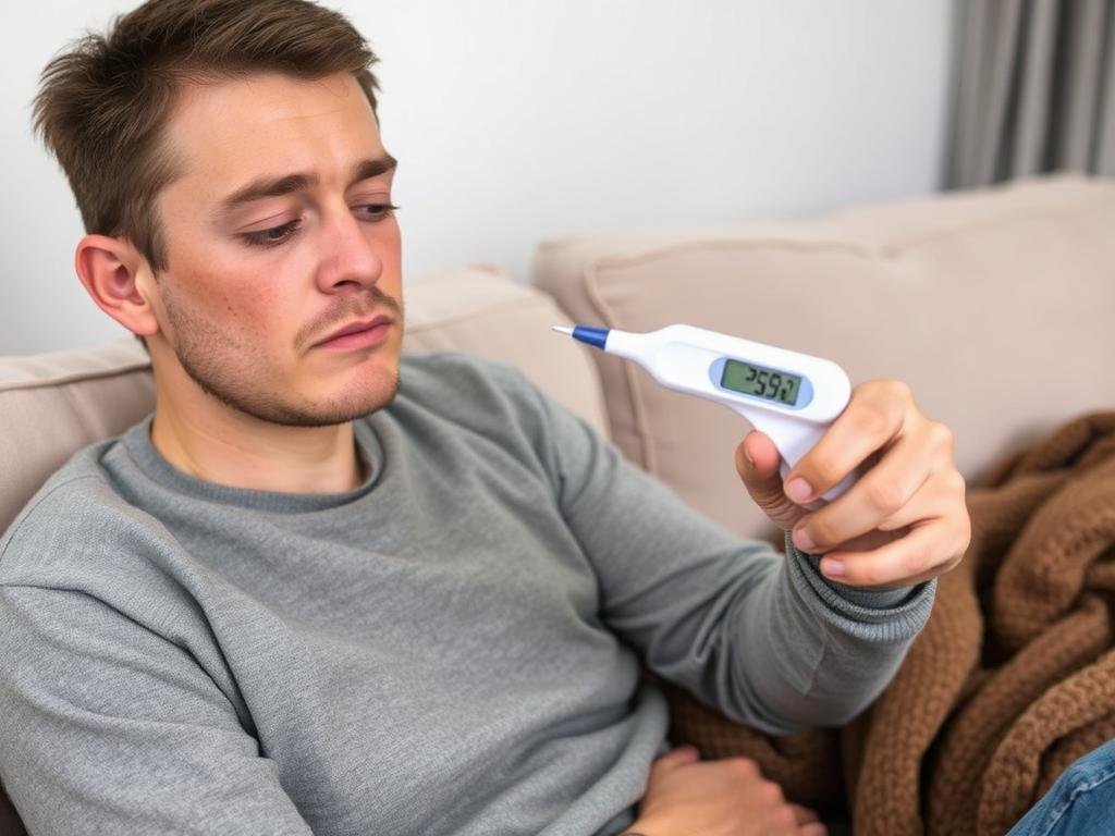Prodromal Stage: Early Warning for Disease Development 1 Person experiencing prodromal symptoms of influenza including fatigue and mild fever