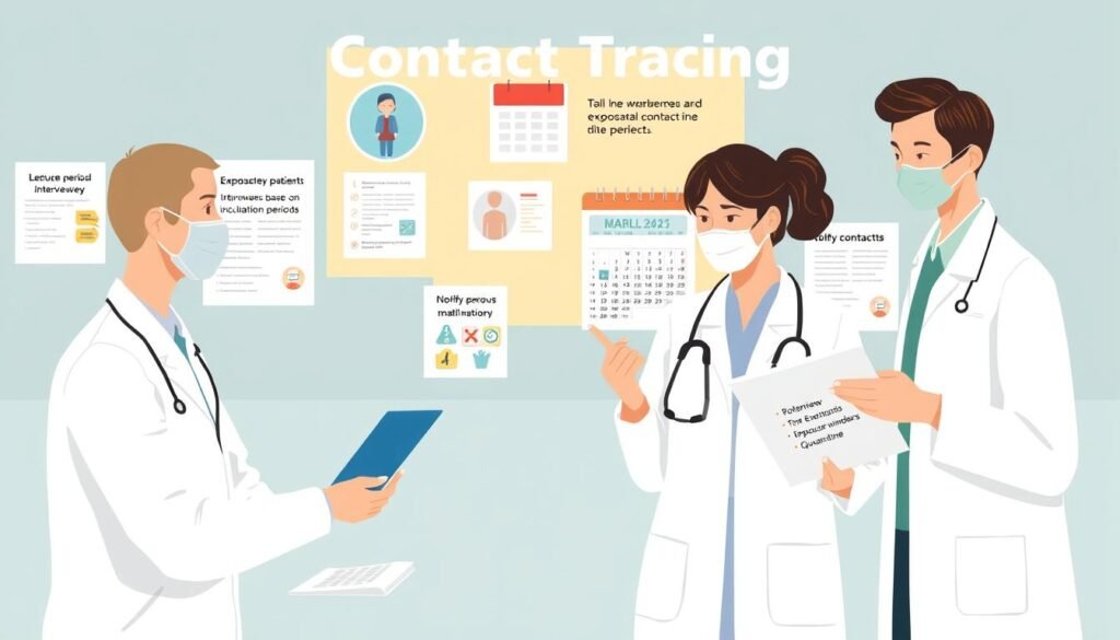 Public health workers conducting contact tracing based on incubation period knowledge Public health workers conducting contact tracing based on incubation period knowledge