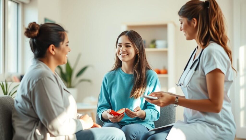Trauma, Teen Addiction & Nutrition: Road to Recovery 4 Teen in recovery receiving support from counselor and nutritionist - Trauma, Teen Addiction & Nutrition: Road to Recovery