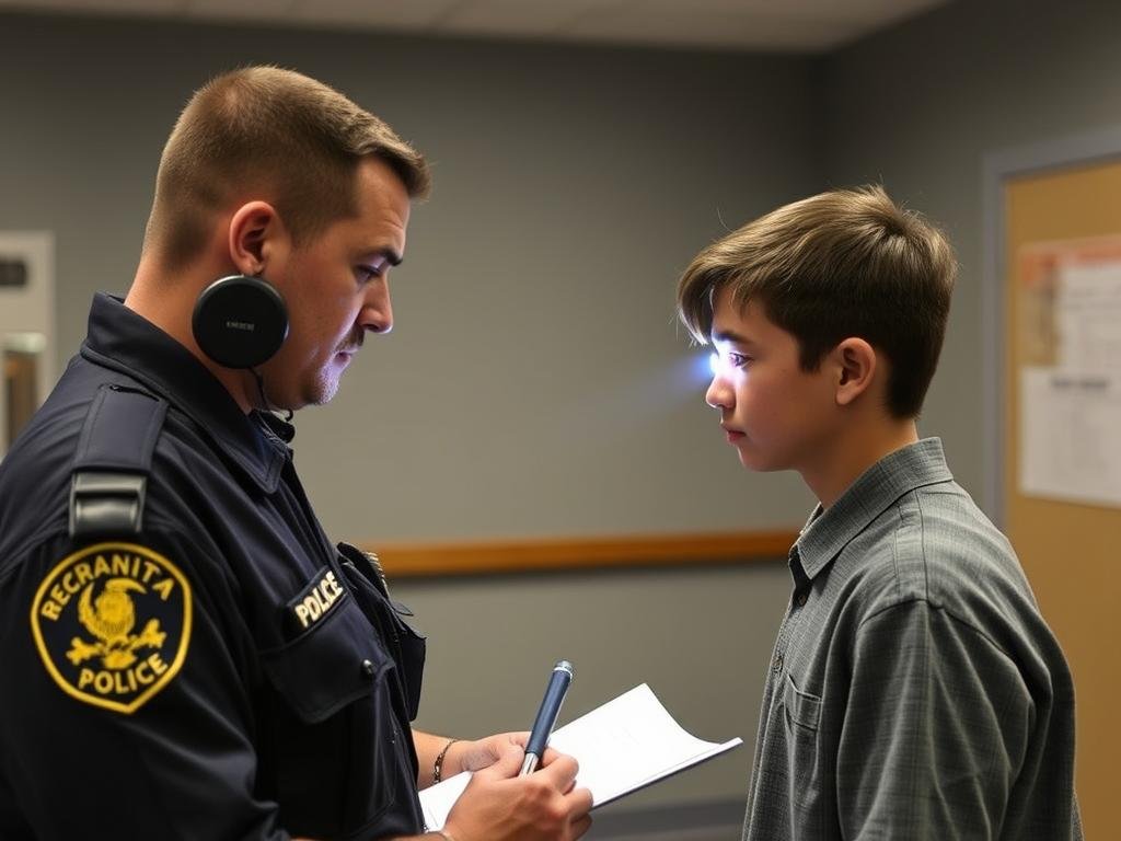 Drug Recognition Expert officer evaluating a teen for marijuana impairment Drug Recognition Expert officer evaluating a teen for marijuana impairment