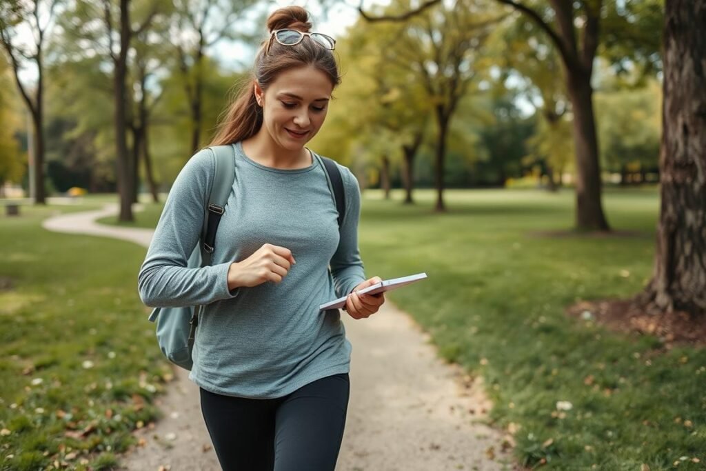 Person taking small steps to overcome fear-avoidance behaviors