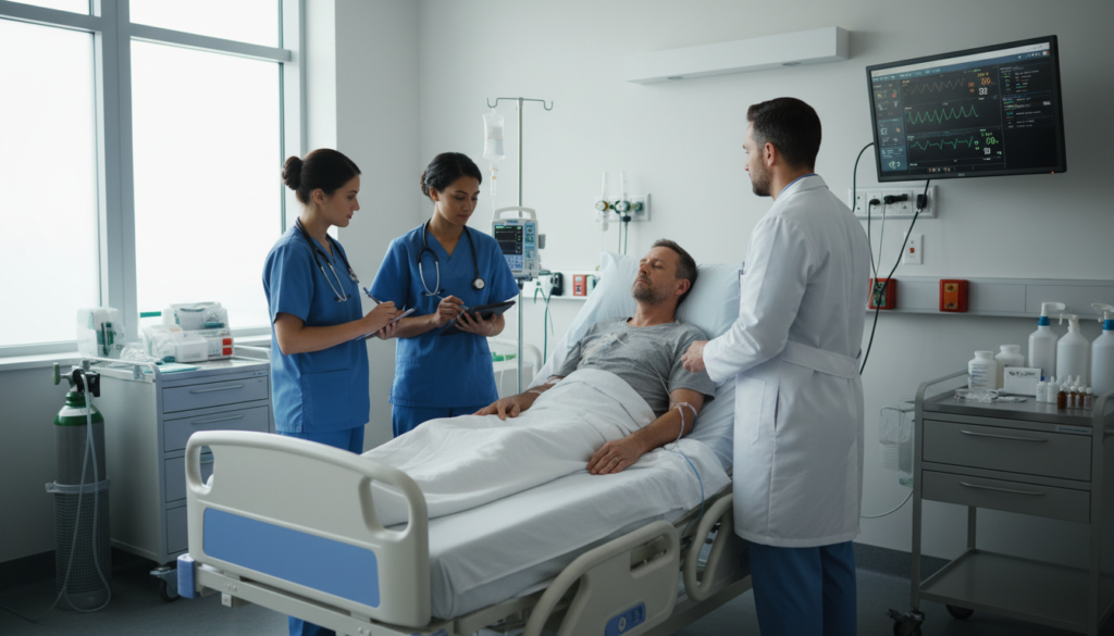 Medical professionals providing supervised care during alcohol withdrawal