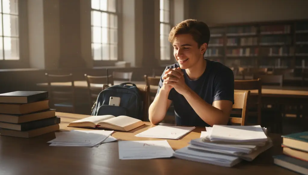 Student achieving success with focused study habits Student achieving success with focused study habits