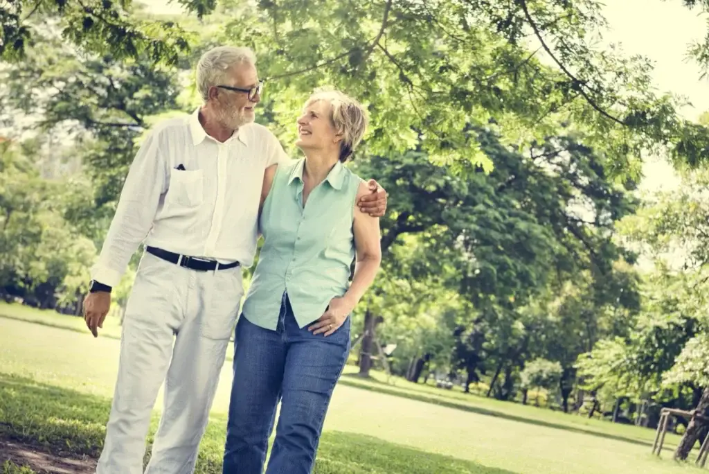 Relaxed senior couple enjoying time together outdoors