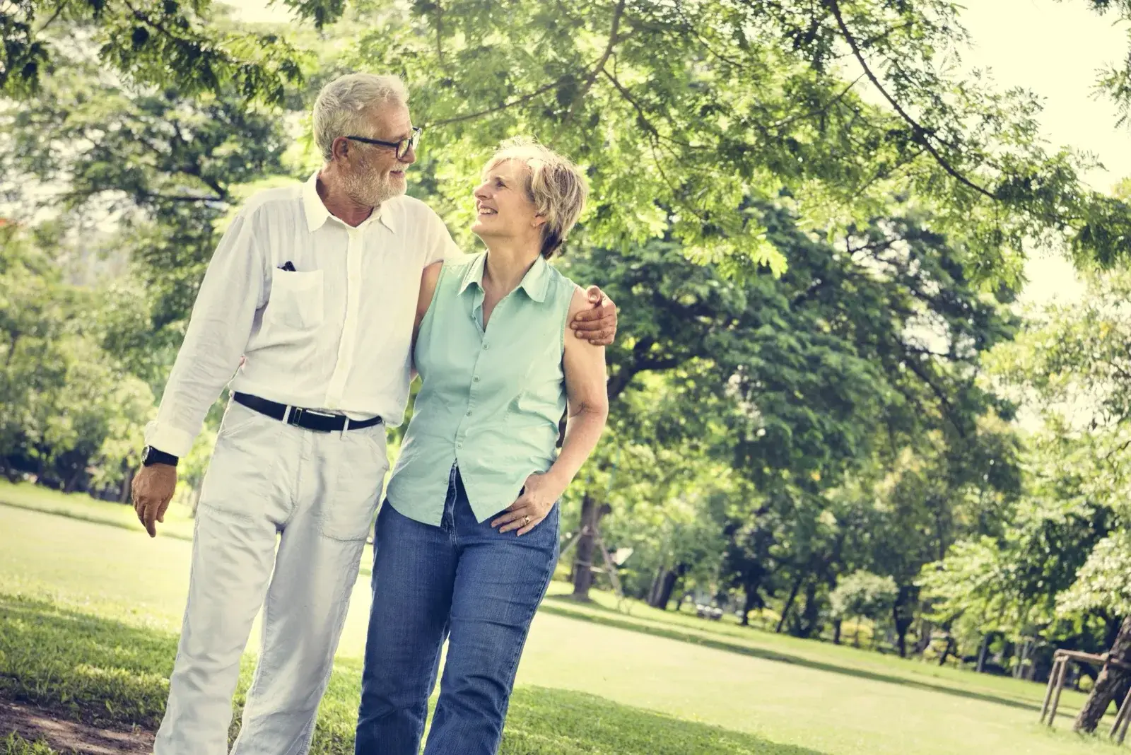 Relaxed senior couple enjoying time together outdoors
