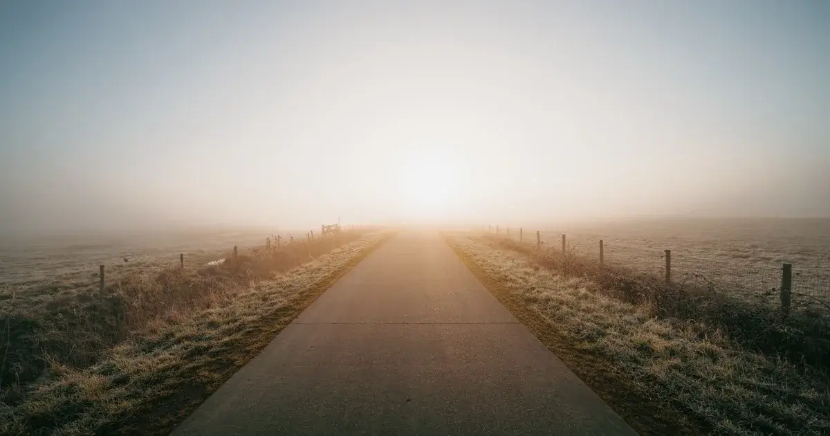 An open road stretching toward the horizon in morning light.